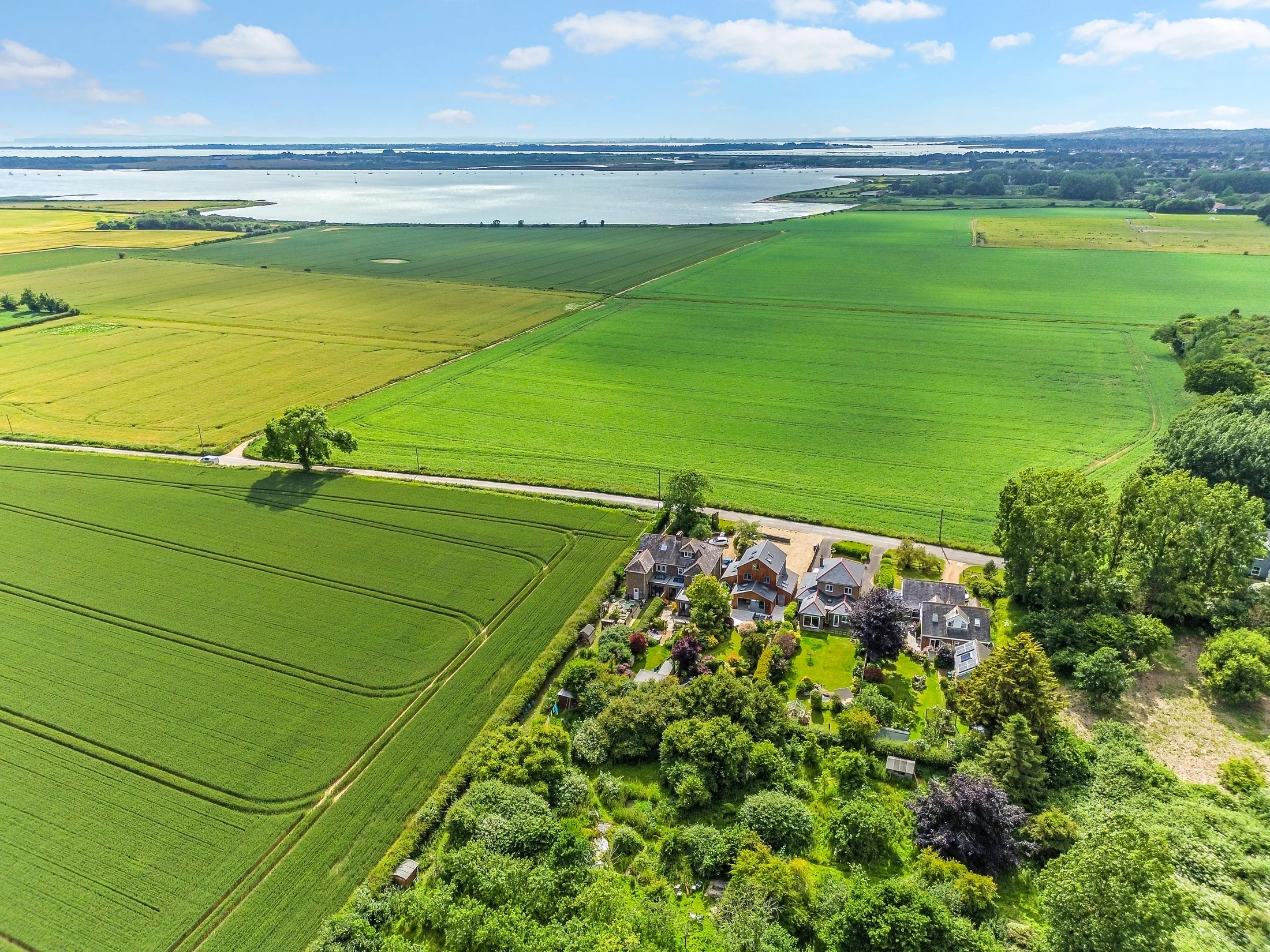 Open countryside and Chichester Harbour surrounding Chidham Peninsula